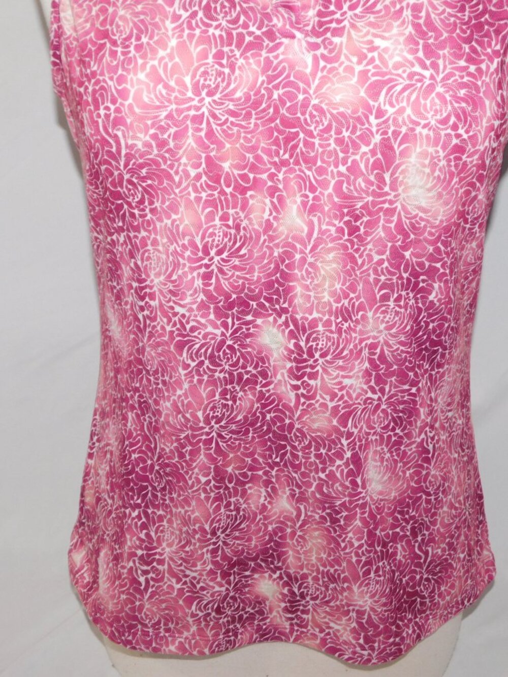 Nancy Lopez Purple White Floral Sleeveless V Neck Golf Polo Shirt Womens M - Picture 5 of 11